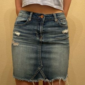 Distressed Jean Skirt